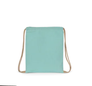 Kimood Gerecycled rugzakje met koordje - Kindermaat in Topaz Blue, voorkant
