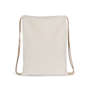 Kimood Recycled backpack with drawstring in Ecume, voorkant