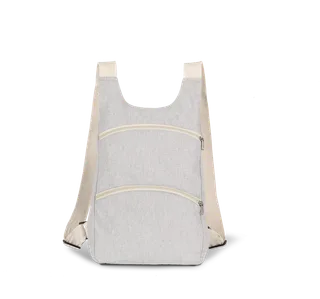 Kimood Gerecyclede rugzak met anti-diefstalzak op de achterkant. in Pebble Grey / Ecume, voorkant