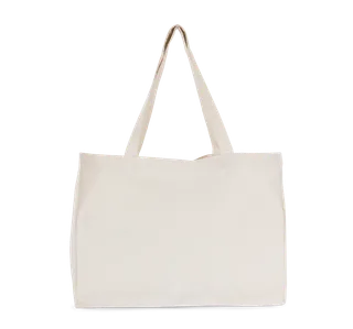 Kimood Grote shopper van gerecycled katoen. in Ecume, voorkant