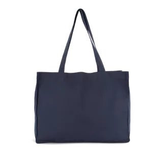 Kimood Grote shopper van gerecycled katoen. in Moonlight Navy, voorkant