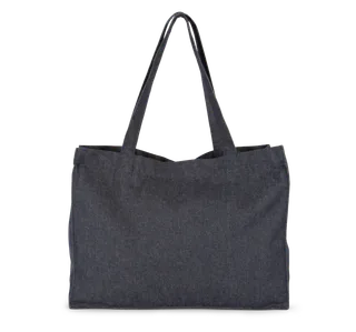 Kimood Grote shopper van denim in Recycled Denim, voorkant