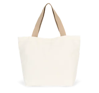 Kimood Grote, gerecyclede shopper met platte bodem in Ecume / Hemp, voorkant