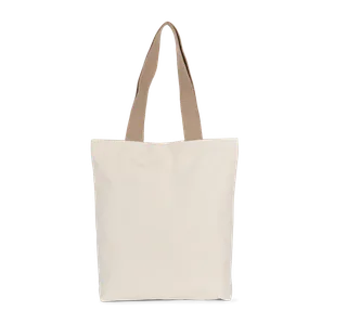 Kimood Recycled flat-bottomed shopping bag in Ecume / Hemp, voorkant