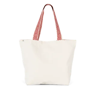 Kimood Grote gerecyclede shopper in Ecume / Ethnic Red, voorkant