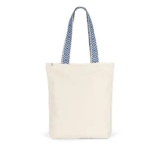 Kimood Gerecyclede shopper in Ecume / Ethnic Blue, voorkant