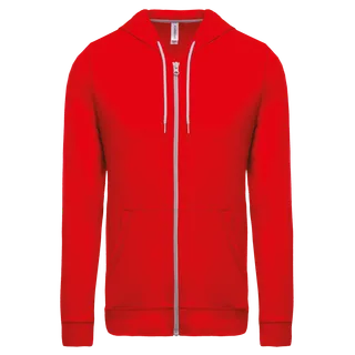 Kariban Licht katoenen sweatvest met capuchon in Red, voorkant