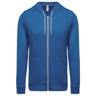 Kariban Licht katoenen sweatvest met capuchon in Light Royal Blue, voorkant
