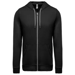 Kariban Licht katoenen sweatvest met capuchon in Black, voorkant