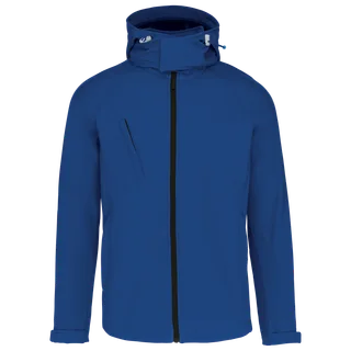 Kariban Men's detachable hooded softshell jacket in Dark Royal Blue, voorkant