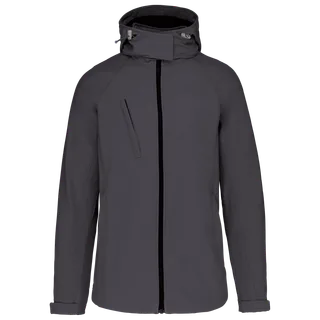 Kariban Ladies' detachable hooded softshell jacket in Titanium, voorkant