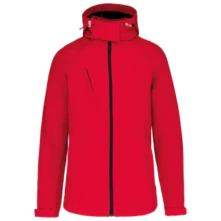 Kariban Ladies' detachable hooded softshell jacket in Red, voorkant