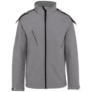 Kariban Ladies' detachable hooded softshell jacket in Marl Grey, voorkant