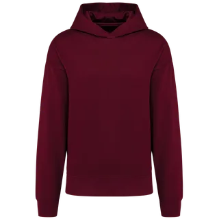 Kariban Oversized fleece sweater met capuchon in Wine, voorkant