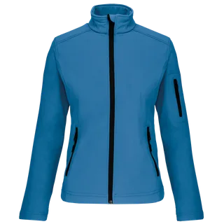 Kariban Dames softshell jas in Aqua Blue, voorkant