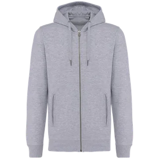 Kariban Unisex eco-friendly French Terry zipped hooded sweatshirt in Oxford Grey, voorkant