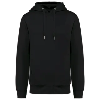 Kariban Ecologische uniseks sweater met capuchon in Black, voorkant