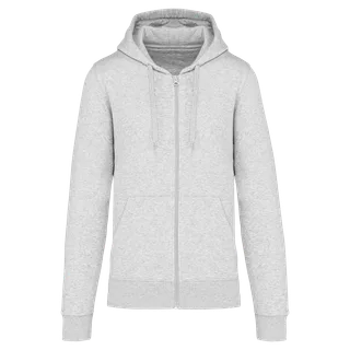 Kariban Men's eco-friendly zip-through hoodie in Ash Heather, voorkant