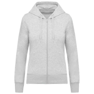 Kariban Ladies' eco-friendly zip-through hoodie in Ash Heather, voorkant