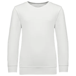 Kariban Kindersweater met ronde hals in White, voorkant