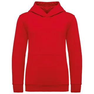 Kariban Kids' hooded sweatshirt in Red, voorkant