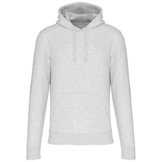 Kariban Ecologische herensweater met capuchon in Ash Heather, voorkant