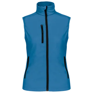 Kariban Dames softshell bodywarmer in Aqua Blue, voorkant