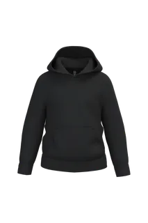 Kariban Gerecyclede kindersweater met capuchon in Black, voorkant