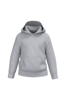 Kariban Gerecyclede kindersweater met capuchon in Oxford Grey, voorkant