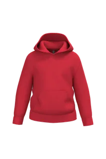 Kariban Gerecyclede kindersweater met capuchon in Red, voorkant
