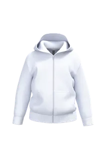 Kariban Gerecycled sweatvest met capuchon in White, voorkant