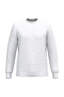 Kariban Gerecyclede uniseks sweater met ronde hals in Ash Heather, voorkant