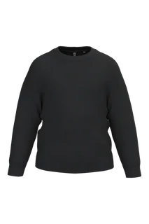 Kariban Gerecyclede kindersweater met ronde hals in Black, voorkant