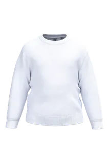 Kariban Gerecyclede kindersweater met ronde hals in White, voorkant