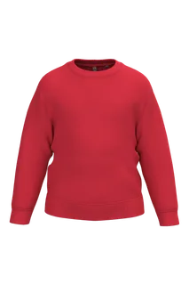 Kariban Gerecyclede kindersweater met ronde hals in Red, voorkant