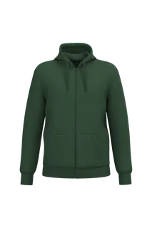 Kariban Gerecyclede uniseks sweater met rits en capuchon in Forest Green, voorkant