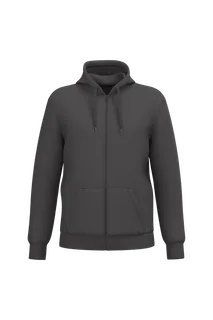 Kariban Gerecyclede uniseks sweater met rits en capuchon in Dark Grey, voorkant