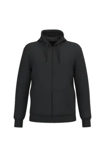 Kariban Gerecyclede uniseks sweater met rits en capuchon in Black, voorkant