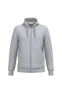 Kariban Gerecyclede uniseks sweater met rits en capuchon in Oxford Grey, voorkant