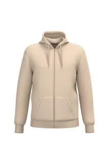 Kariban Gerecyclede uniseks sweater met rits en capuchon in Light Sand, voorkant