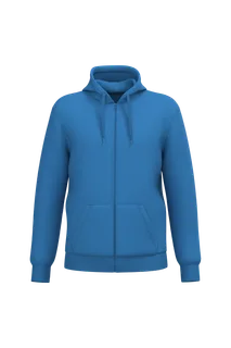 Kariban Gerecyclede uniseks sweater met rits en capuchon in Light Royal Blue, voorkant