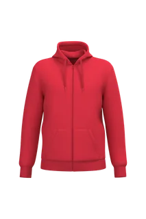 Kariban Gerecyclede uniseks sweater met rits en capuchon in Red, voorkant