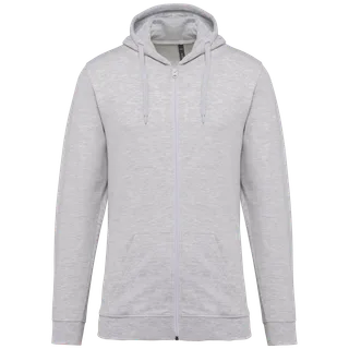 Kariban Sweatvest met capuchon in Ash Heather, voorkant
