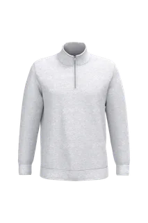 Kariban Sweater met ritskraag in Ash Heather, voorkant
