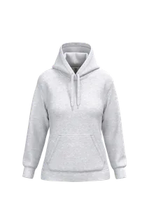 Kariban Ladies’ hooded sweatshirt in Ash Heather, voorkant