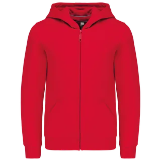 Kariban Kinder sweatvest met capuchon in Red, voorkant