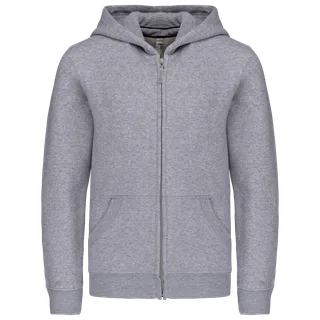 Kariban Kinder sweatvest met capuchon in Oxford Grey, voorkant
