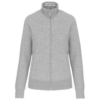 Kariban Ladies' full zip sweat jacket in Oxford Grey, voorkant
