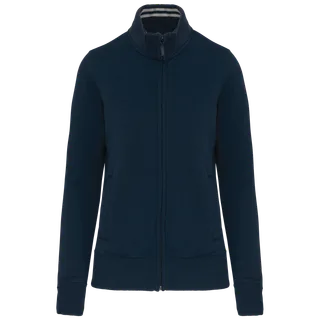 Kariban Ladies' full zip sweat jacket in Navy, voorkant