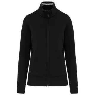 Kariban Ladies' full zip sweat jacket in Black, voorkant